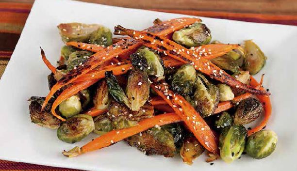 Carottes et choux de Bruxelles rotis 2