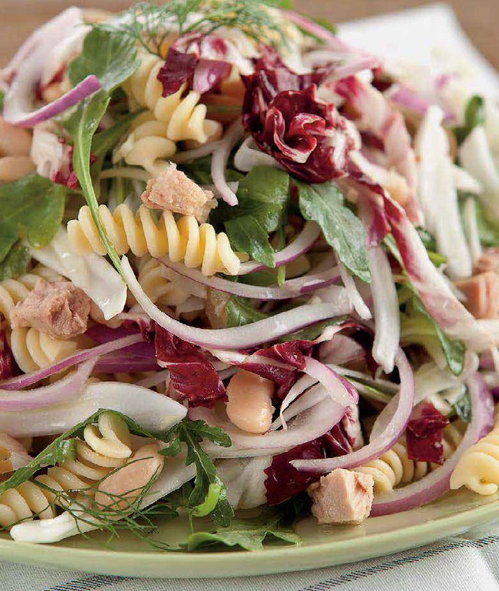 Salade de pates au thon et aux feves blanches