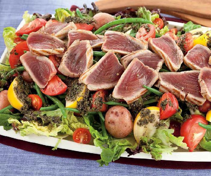 Salade nicoise au thon grille