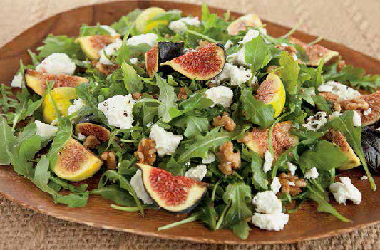 Salade roquette figues et noix