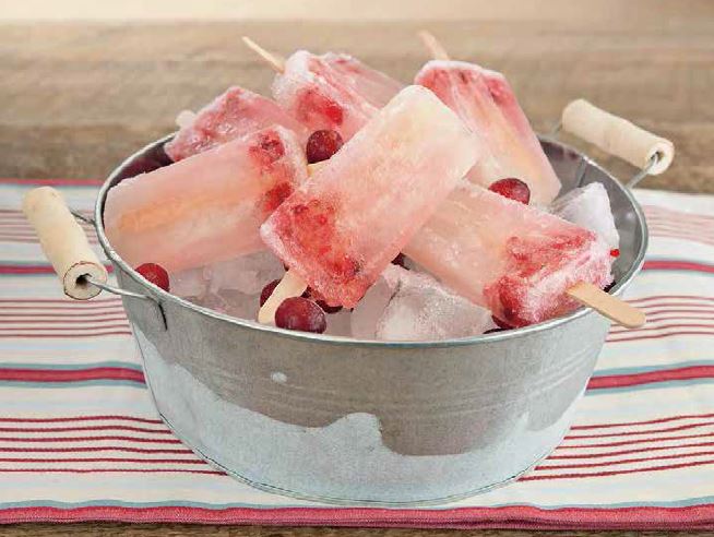 Sucettes glacees canneberges et prosecco
