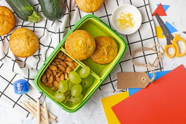 Muffins au citron et courgettes