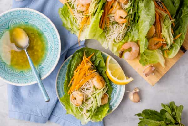 Wraps de Laitue aux Crevettes